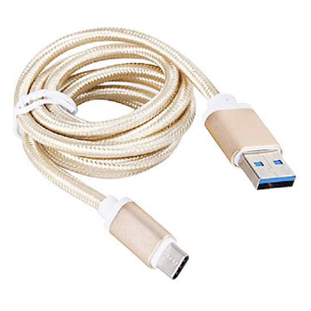 CABLE USB-TIPO C ( BLANCO-DORADO )     (  COD 20 )